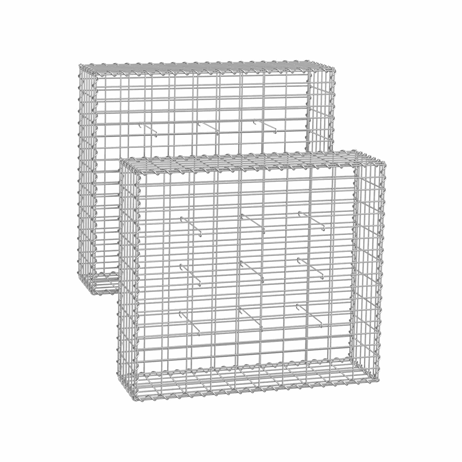 Drahtkorb mit 5 x 10 cm Maschenweite 2er Set silber von SONGMICS
