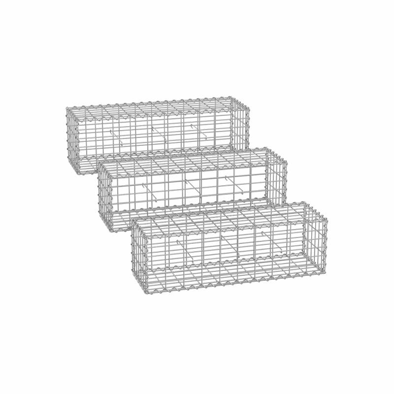 Drahtkorb mit 5 x 10 cm Maschenweite 3er Set silber von SONGMICS