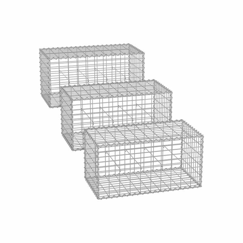 Drahtkorb mit 5 x 10 cm Maschenweite 3er Set silber von SONGMICS