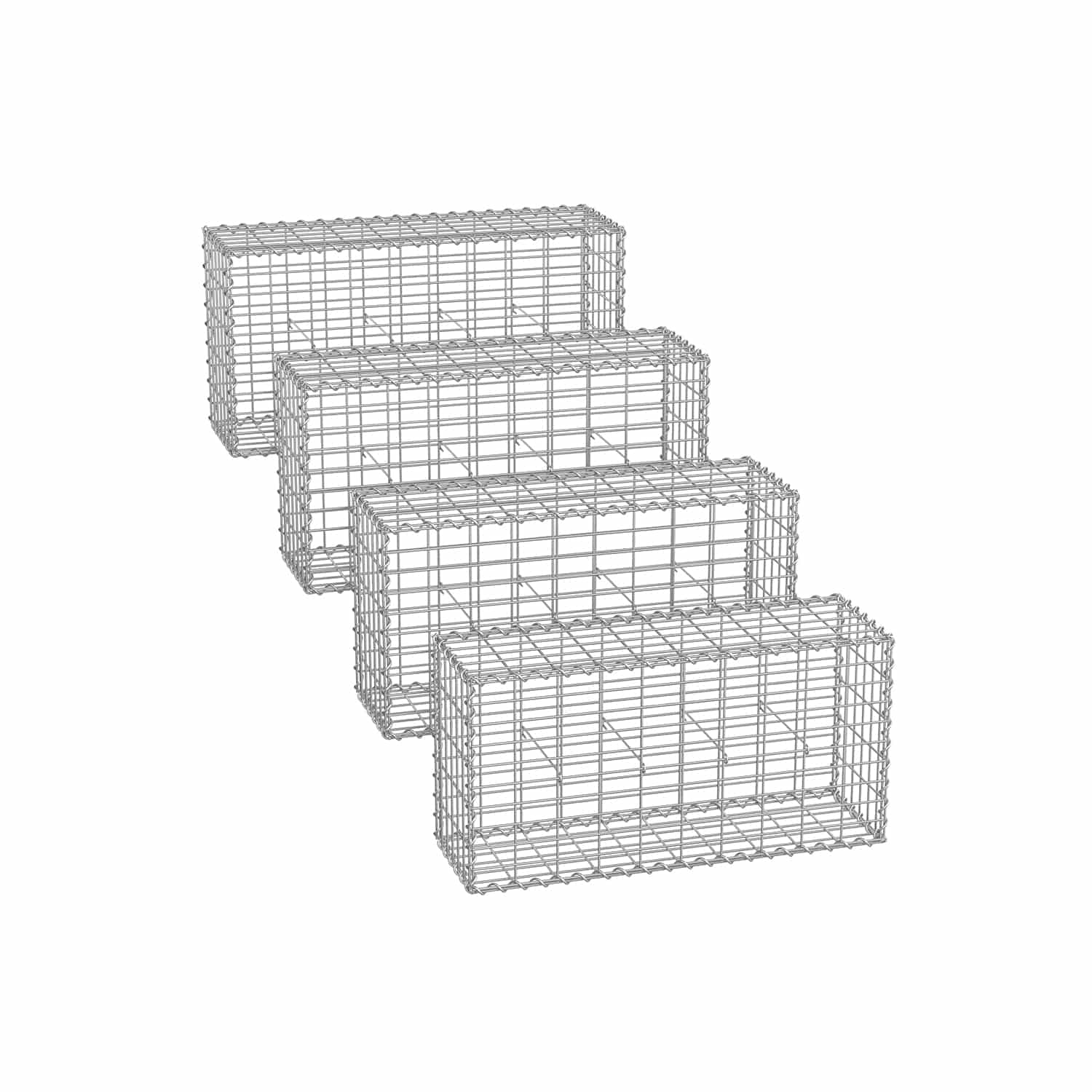 Drahtkorb mit 5 x 10 cm Maschenweite 4er Set silber von SONGMICS