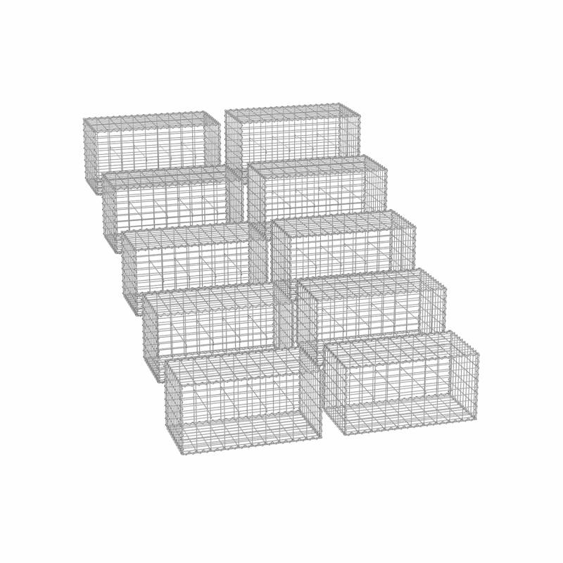 Drahtkorb mit 5 x 10 cm Maschenweite für Steine 10er Set von SONGMICS