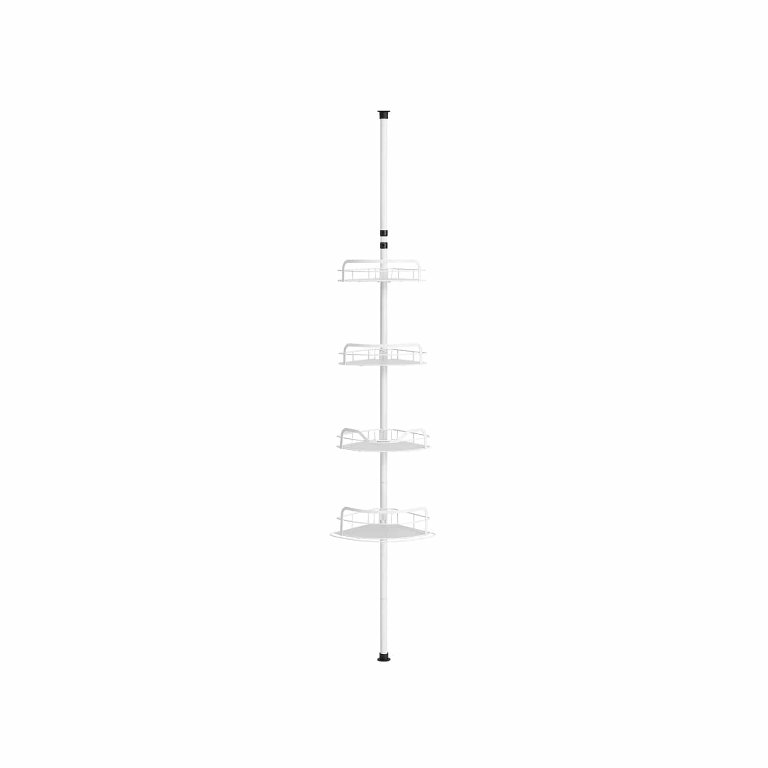 Duschregal Gesamthöhe 80-323 cm mit 4 Ebenen wolkenweiß von SONGMICS