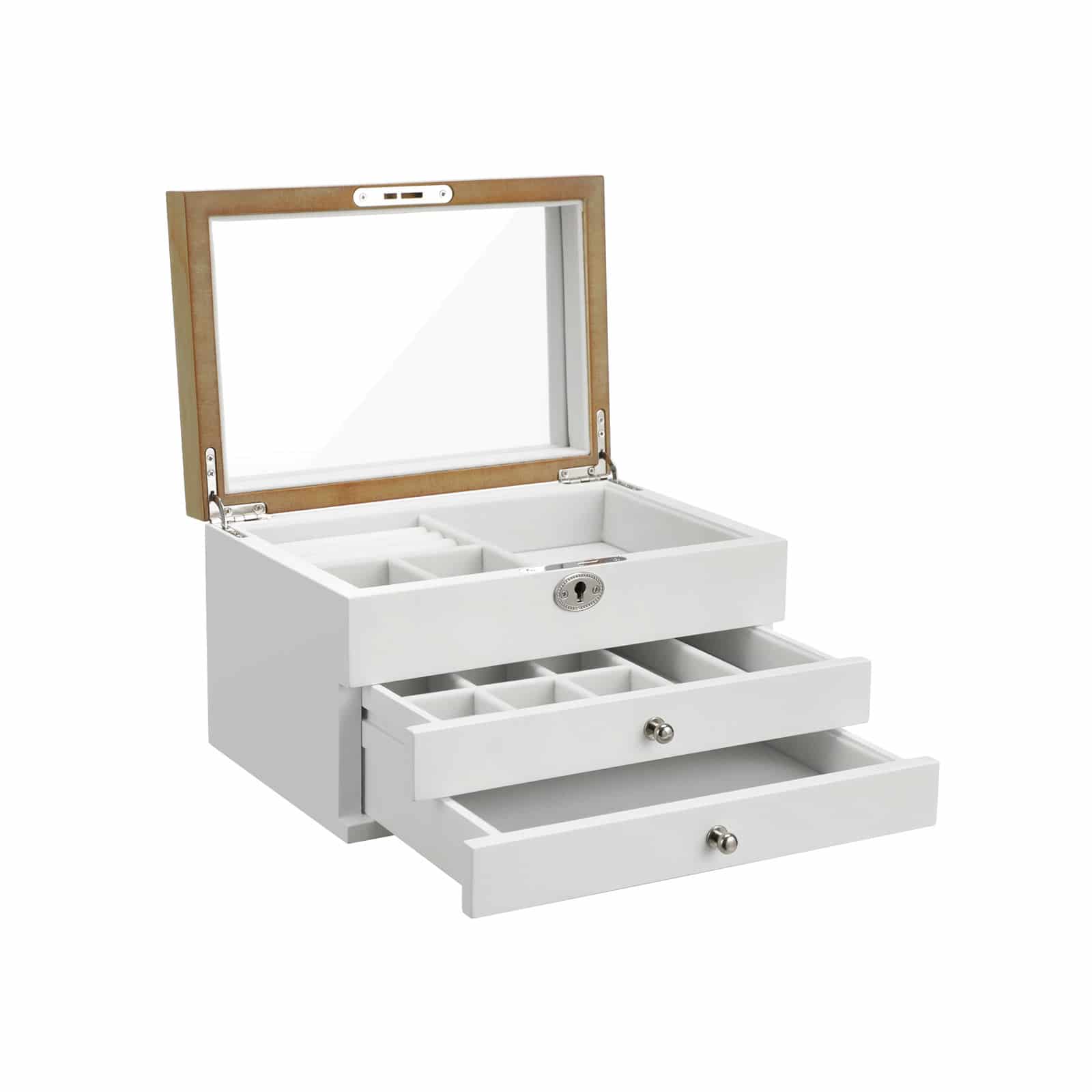 Elegante Schmuckbox mit Spiegel Weiß Elegante Schmuckbox mit Spiegel Weiß von SONGMICS