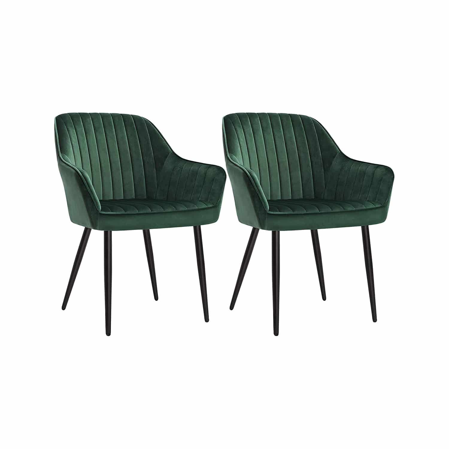 Esszimmerstühle 2er Set grün-schwarz von SONGMICS