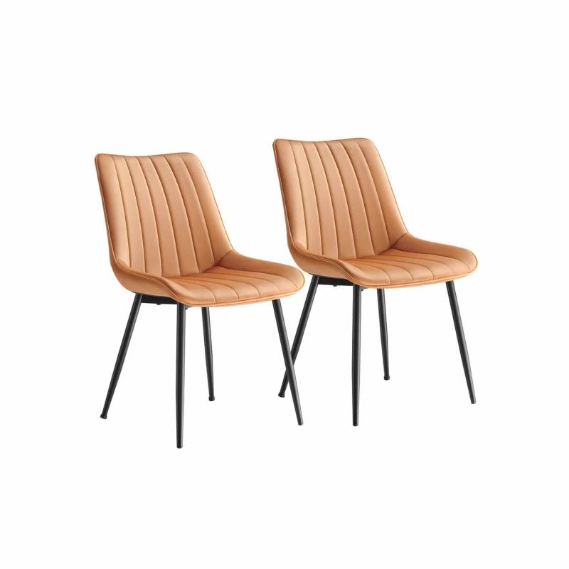 Esszimmerstuhl 2er Set karamellbraun-tintenschwarz von SONGMICS