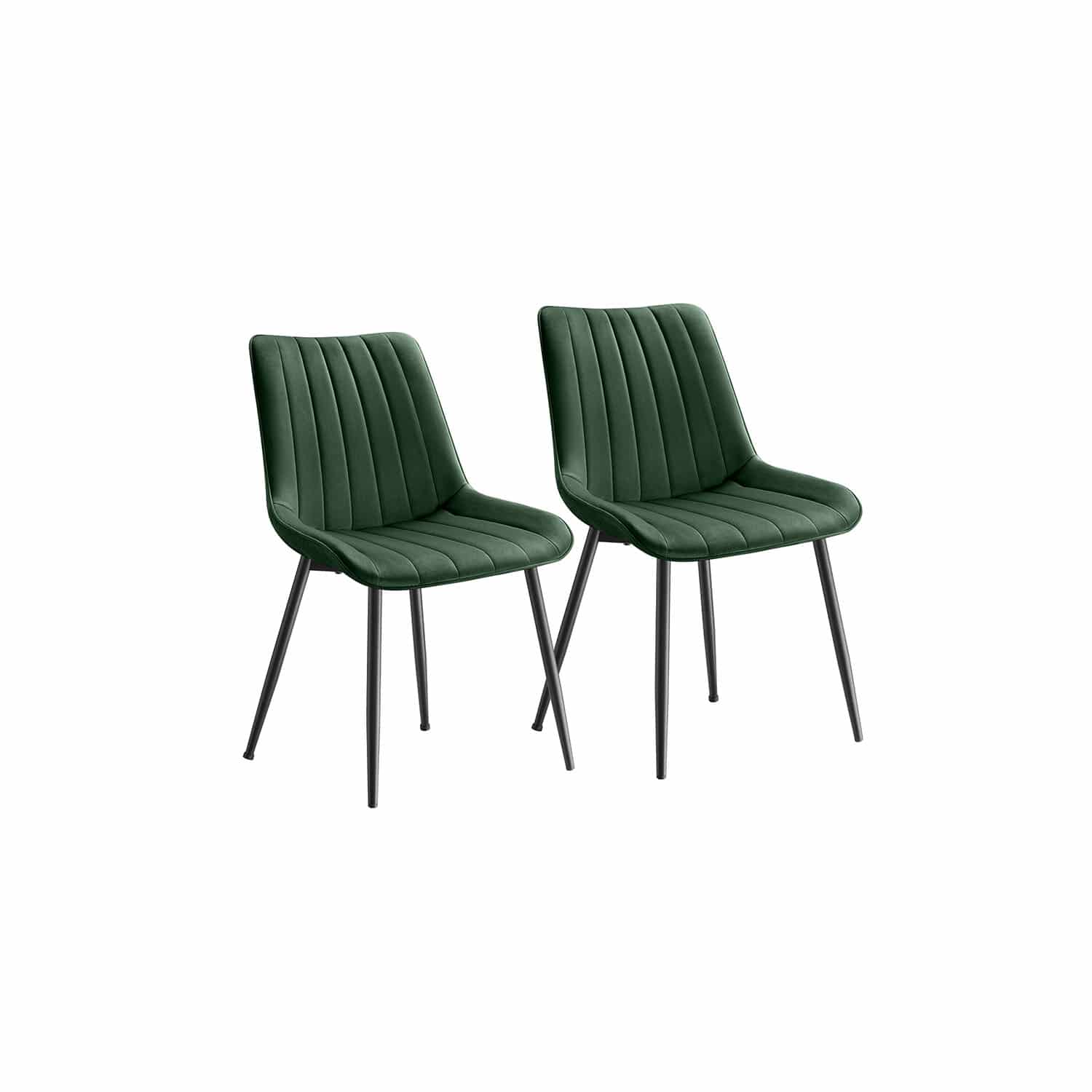 Esszimmerstuhl 2er Set mit Stahlbeinen grün-tintenschwarz Esszimmerstuhl 2er Set mit Stahlbeinen grün-tintenschwarz von SONGMICS