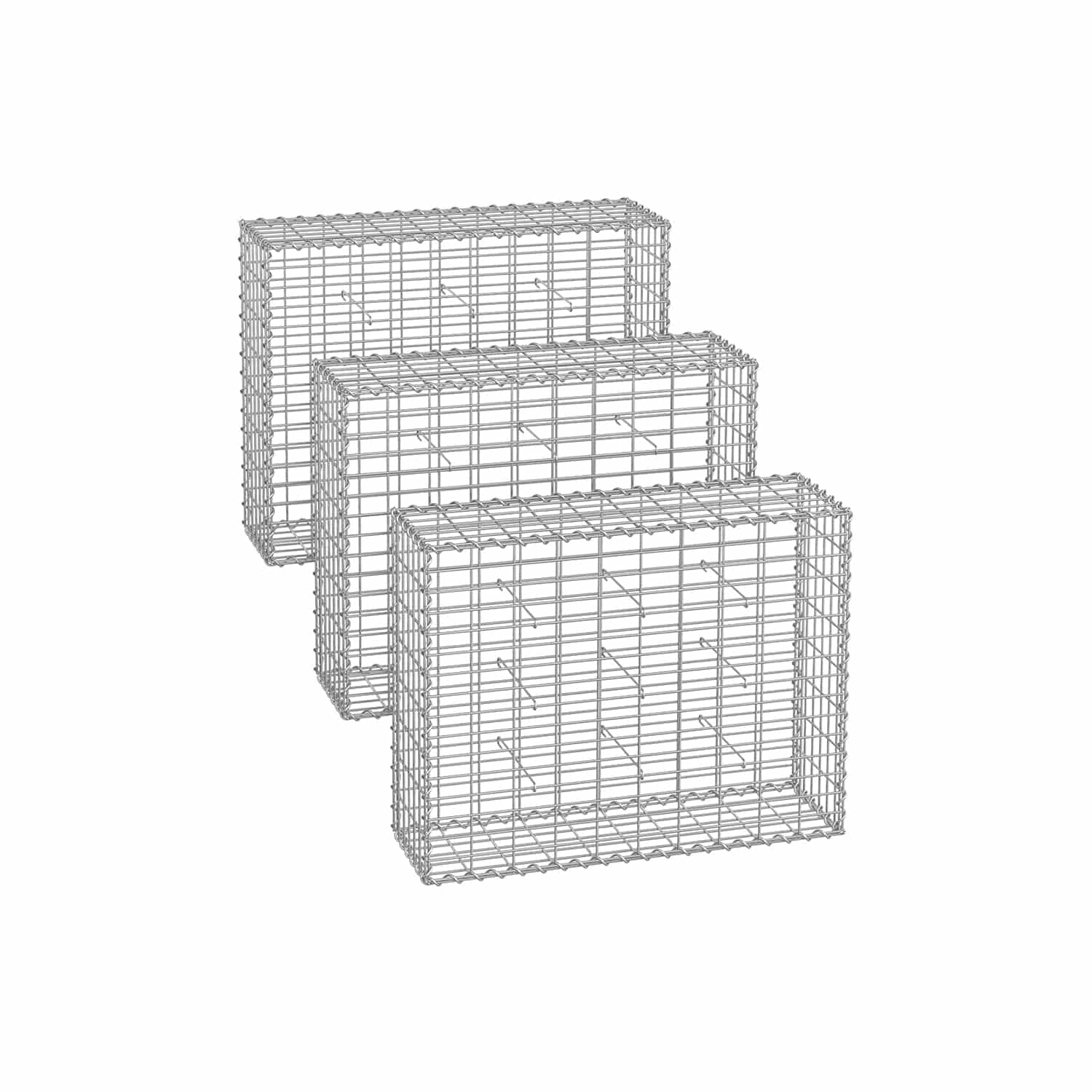 Gabionenkörbe 100 x 80 x 30 cm 3er Set silber Gabionenkörbe 100 x 80 x 30 cm 3er Set silber von SONGMICS