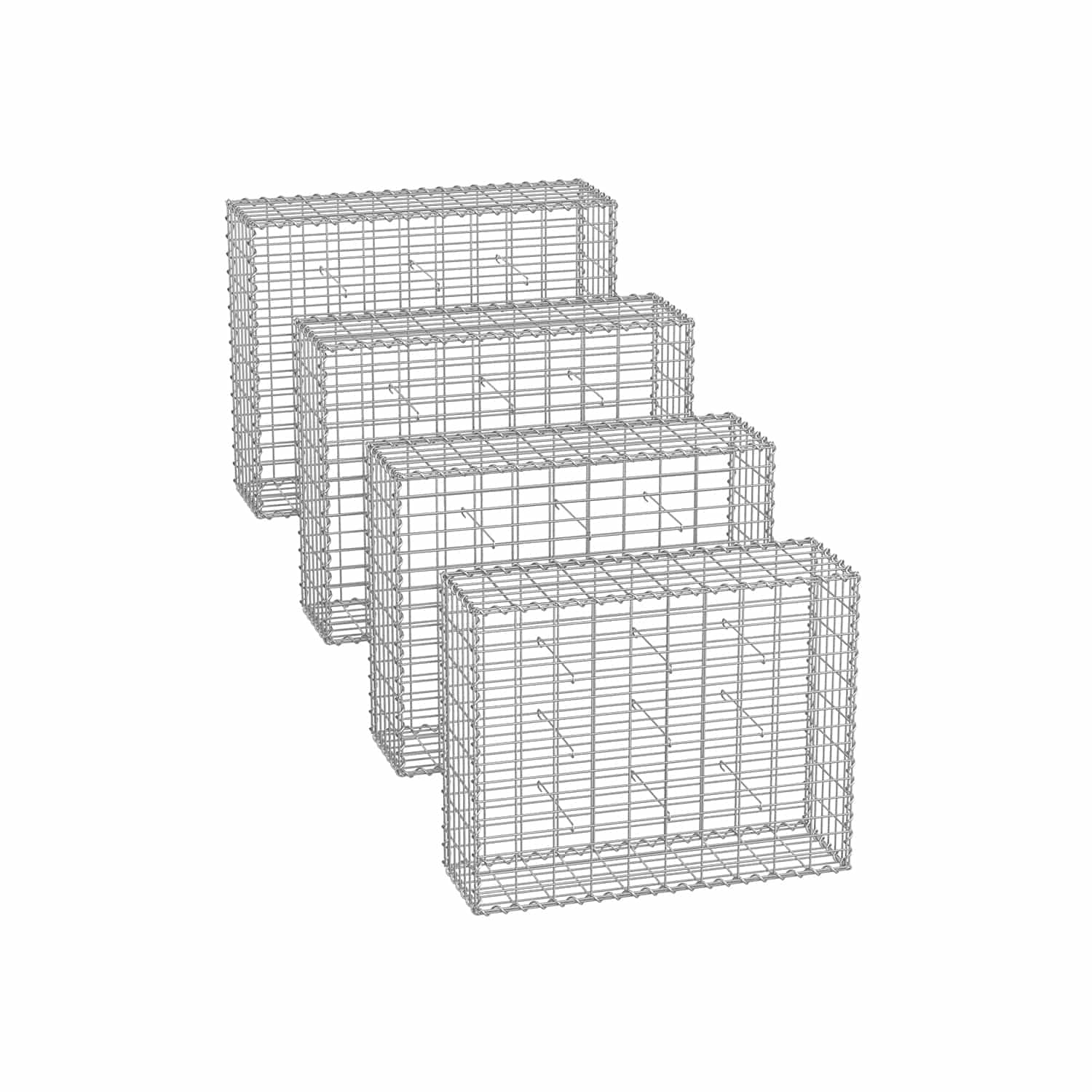 Gabionenkörbe 100 x 80 x 30 cm 4er Set silber Gabionenkörbe 100 x 80 x 30 cm 4er Set silber von SONGMICS