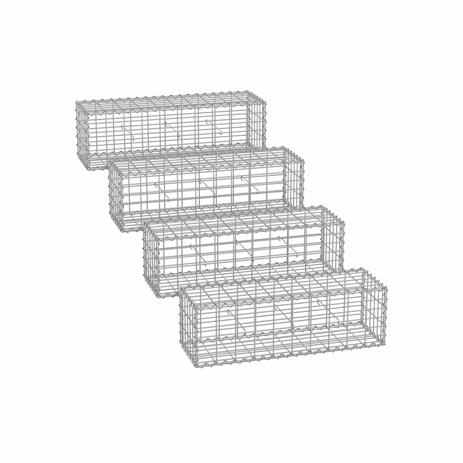 Gabionenkörbe mit 5 x 10 cm Maschenweite 4er Set silber Gabionenkörbe mit 5 x 10 cm Maschenweite 4er Set silber von SONGMICS