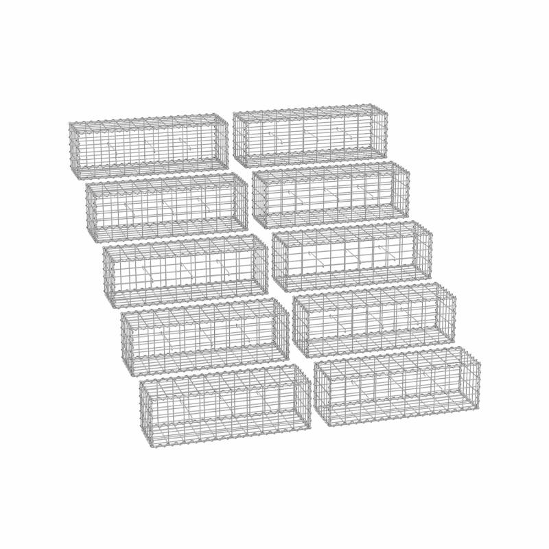 Gabionenkörbe mit 5 x 10 cm Maschenweite für Steine 10er Set von SONGMICS