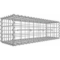 Gabionenkorb, 100 x 30 x 30 cm, Metall-Steinkorb mit 5 x 10 cm Maschenweite für Mauersteine, verzinkt, Steingabione Mauer, silber GGB133 - Silbern von SONGMICS