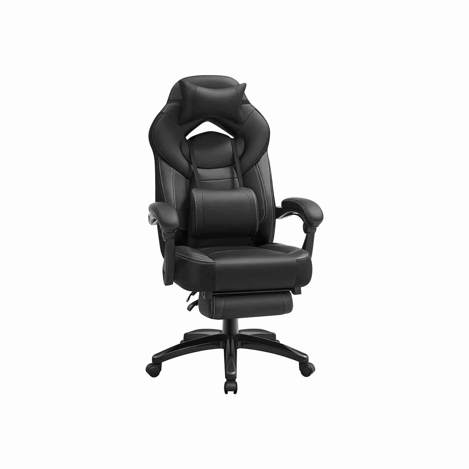 Gamingstuhl mit Fußstütze und Kopfstütze Schwarz Gamingstuhl mit Fußstütze und Kopfstütze Schwarz von SONGMICS