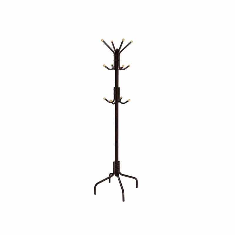 Garderobenständer aus Metall mit 12 Haken und Garderobe braun von SONGMICS