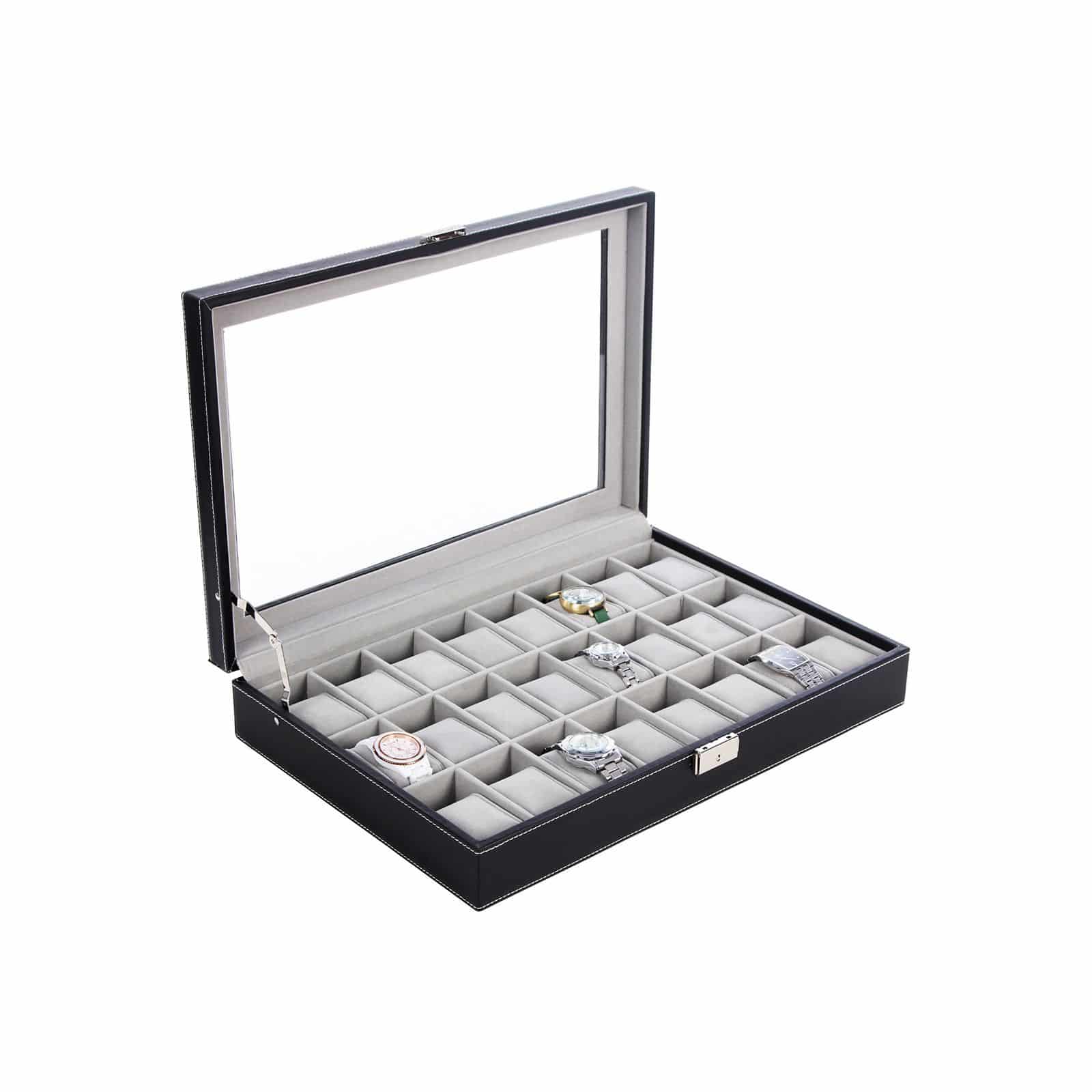 Große Uhrenbox für 24 Uhren von SONGMICS