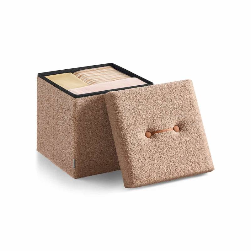 Hocker mit Stauraum 38 x 38 x 38 cm kamelbraun von SONGMICS