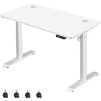 Höhenverstellbarer Schreibtisch elektrisch, 60 x 120 cm Tischoberfläche, stufenlos verstellbar, Memory-Funktion mit 3 Höhen, Auffahrschutz, weiß von SONGMICS