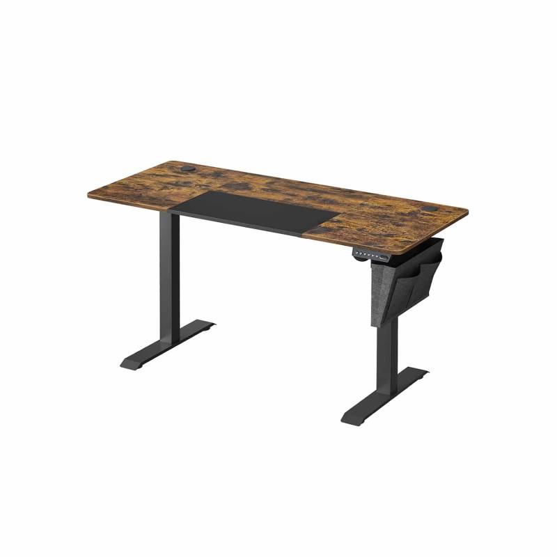 Höhenverstellbarer Schreibtisch vintagebraun-schwarz von SONGMICS