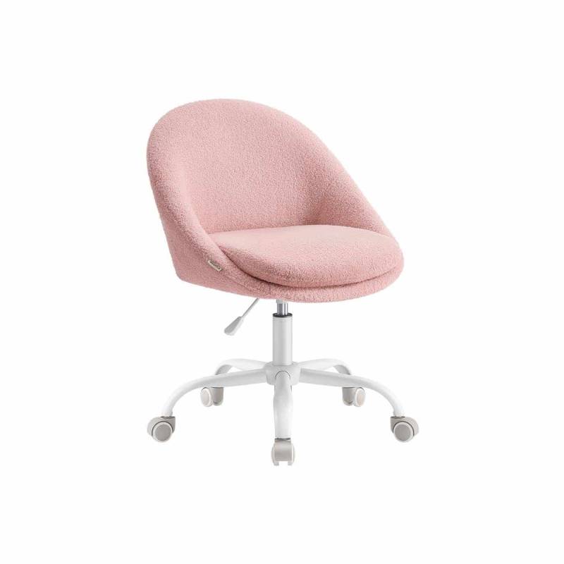 Homeoffice-Stuhl aus Fleece pastellrosa von SONGMICS