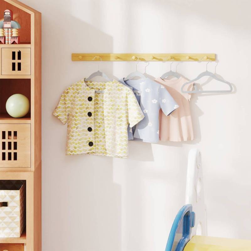 Kinderkleiderbügel 30er Set mit 360° drehbaren Haken taubengrau von SONGMICS