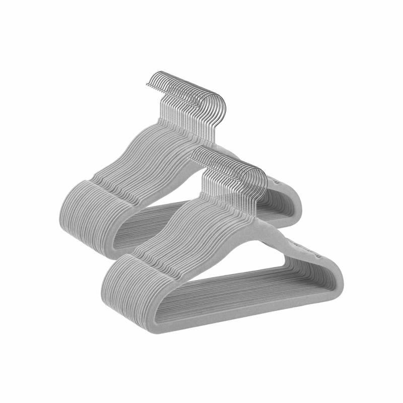 Kinderkleiderbügel 50er Set mit 360° drehbaren Haken taubengrau von SONGMICS