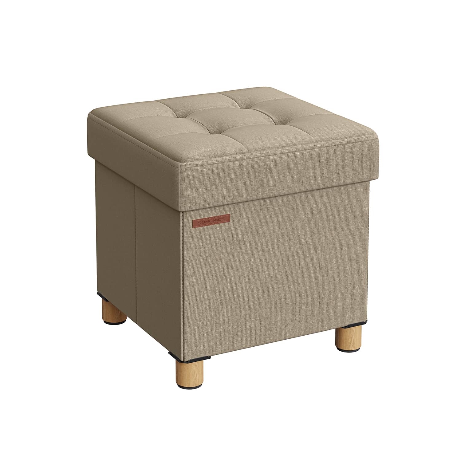 Klappbarer Sitzhocker mit Stauraum 38 x 38 cm kamelbraun Klappbarer Sitzhocker mit Stauraum 38 x 38 cm kamelbraun von SONGMICS