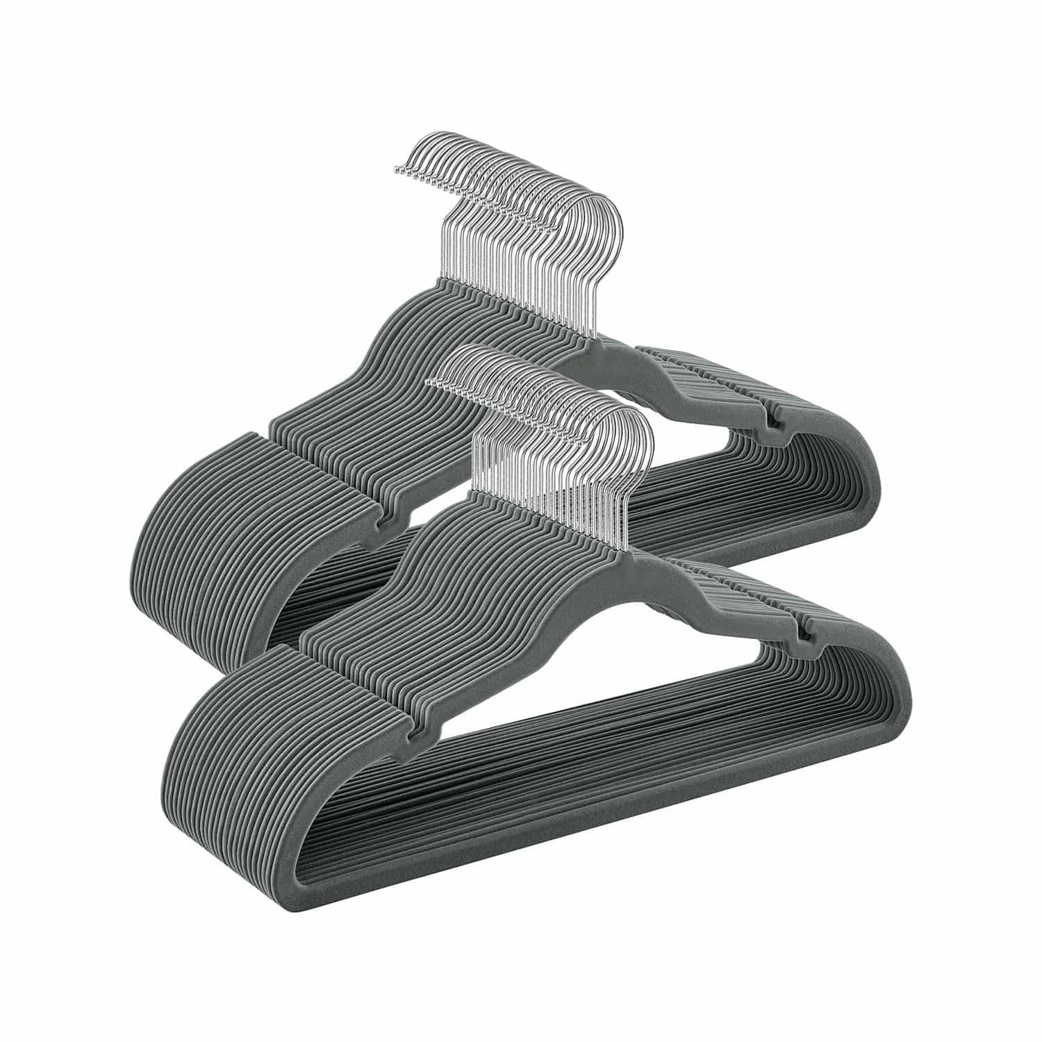Kleiderbügel Samt 50er Set platzsparend Grau von SONGMICS