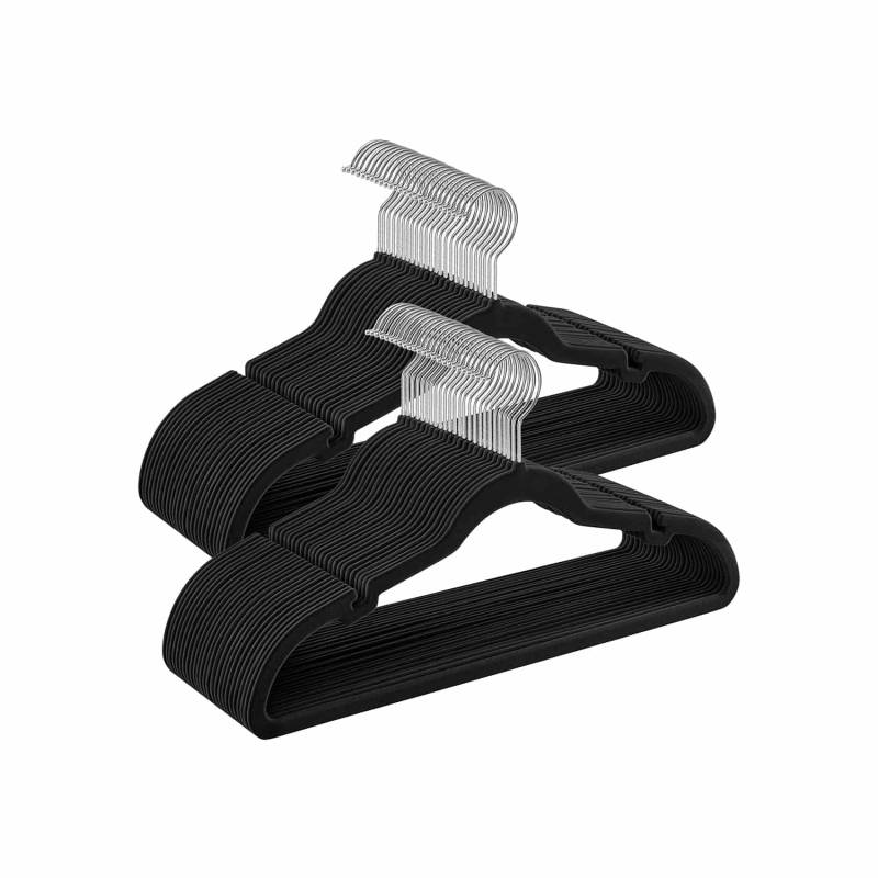 Kleiderbügel Samt 50er Set platzsparend schwarz von SONGMICS