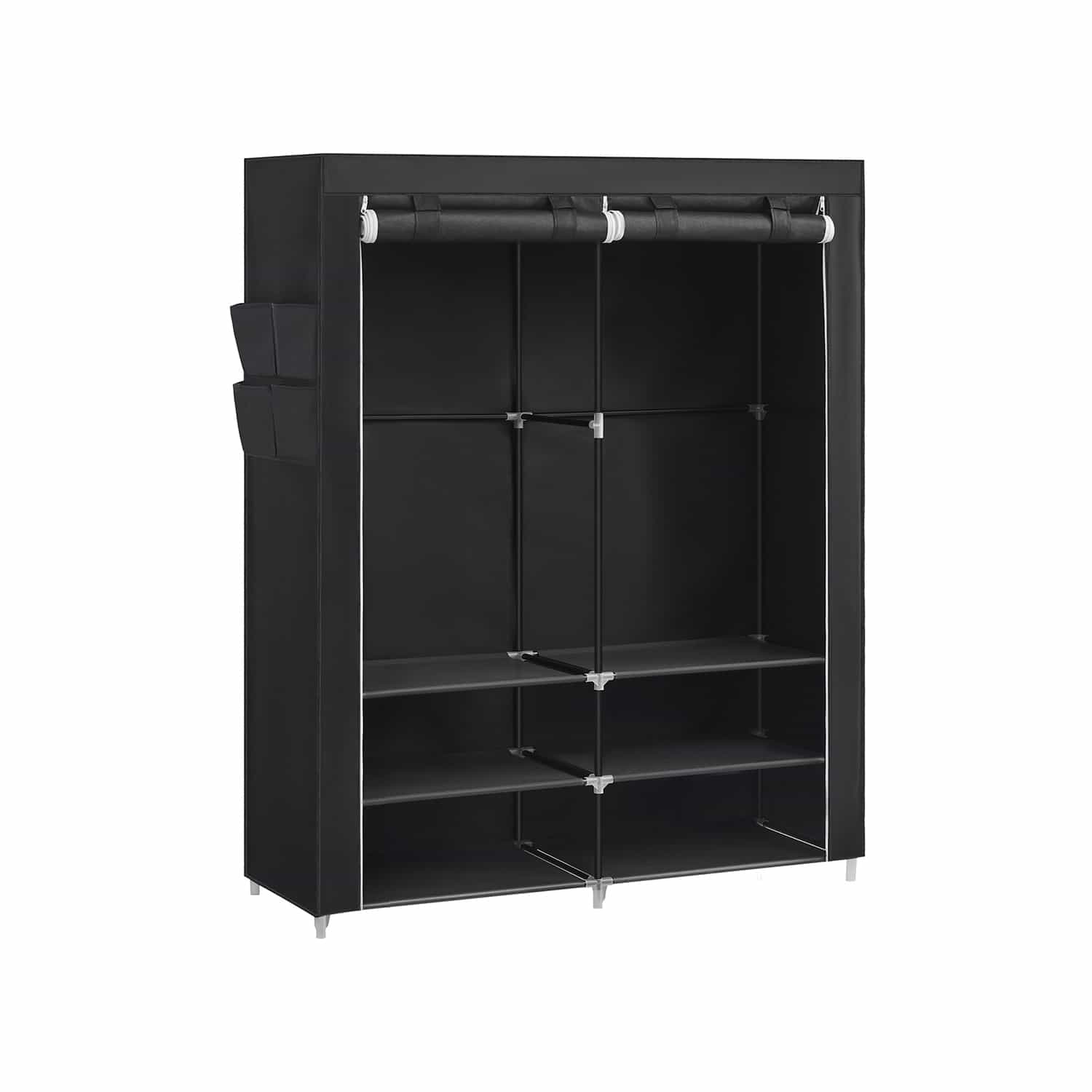 Kleiderschrank mit Ablagen viel Platz schwarz Kleiderschrank mit Ablagen viel Platz schwarz von SONGMICS