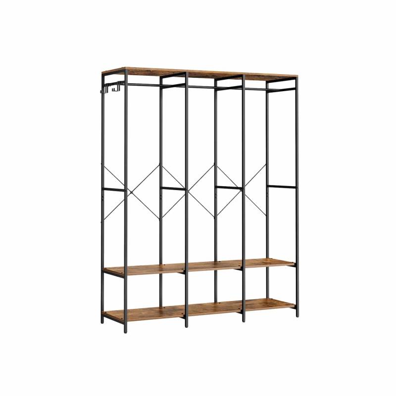 Kleiderschrank offen abnehmbare Haken vintagebraun von SONGMICS