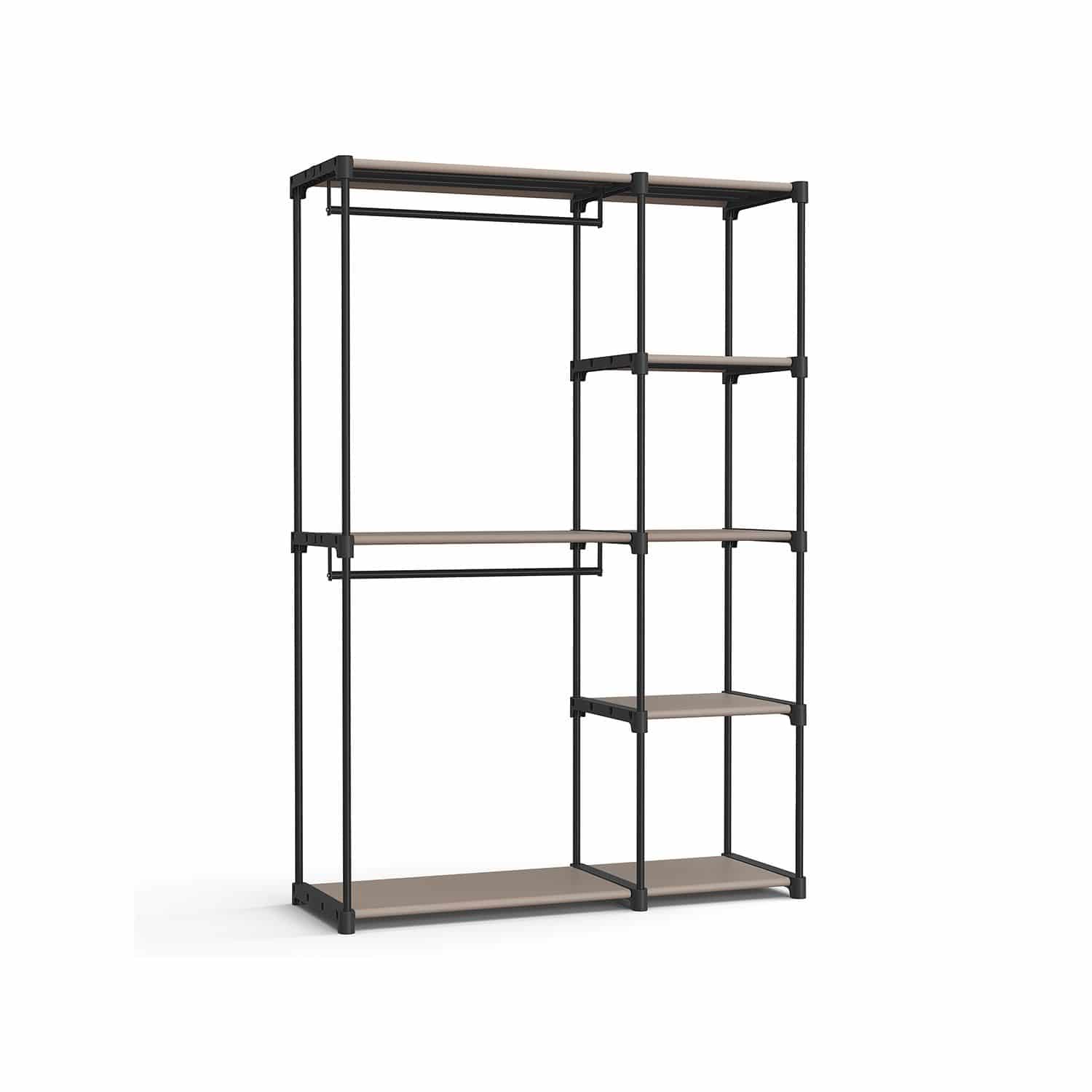 Kleiderschrank offen mit Kleiderstangen 43 x 124 x 182 cm Taupe Kleiderschrank offen mit Kleiderstangen 43 x 124 x 182 cm Taupe von SONGMICS