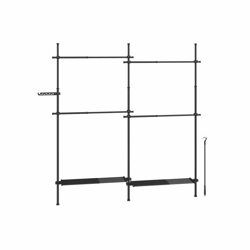 Kleiderständer 33,5 x (162-238) x (208-310) cm mattschwarz von SONGMICS
