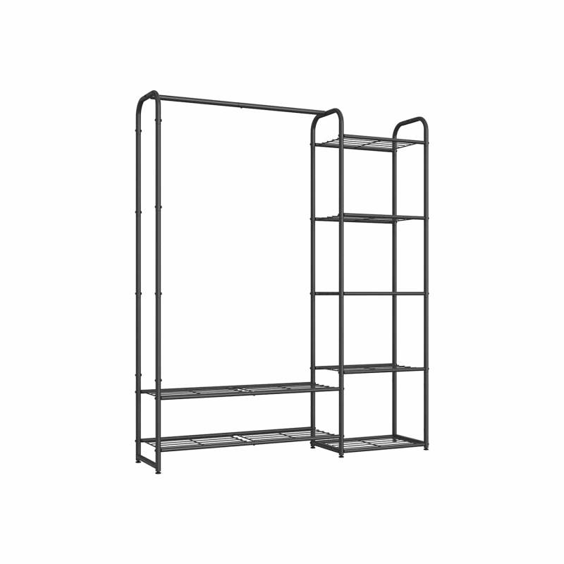 Kleiderständer mit Ablagen 29 x 112 x 158,4 cm mattschwarz von SONGMICS