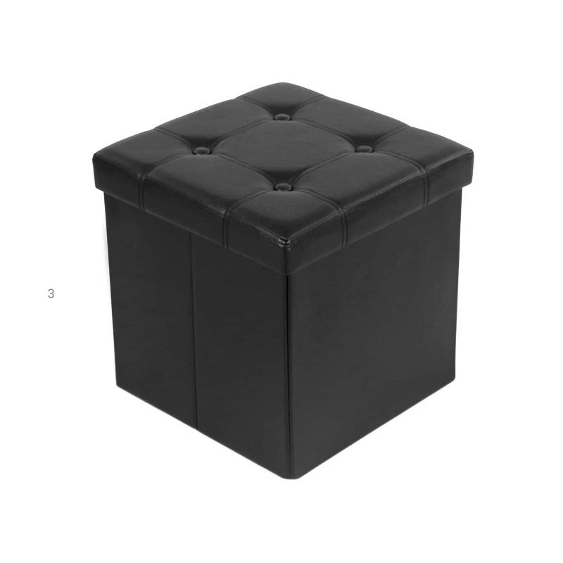 Kleiner Sitzwürfel  Kunstleder Schwarz von SONGMICS