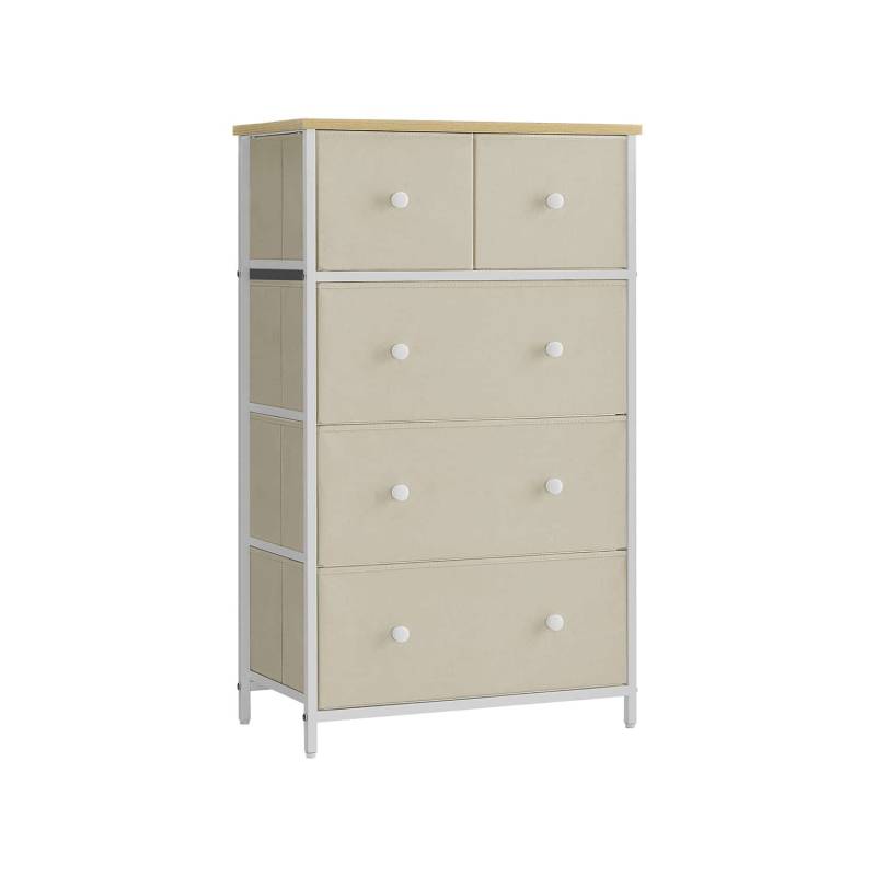 Kommode, Aufbewahrungsschrank, 5 Stoffschubladen von SONGMICS