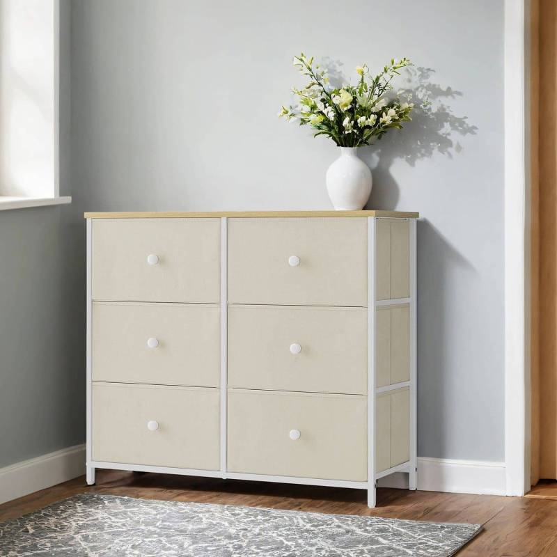 Kommode, Schrank, 6 Stoff-Schubladen von SONGMICS