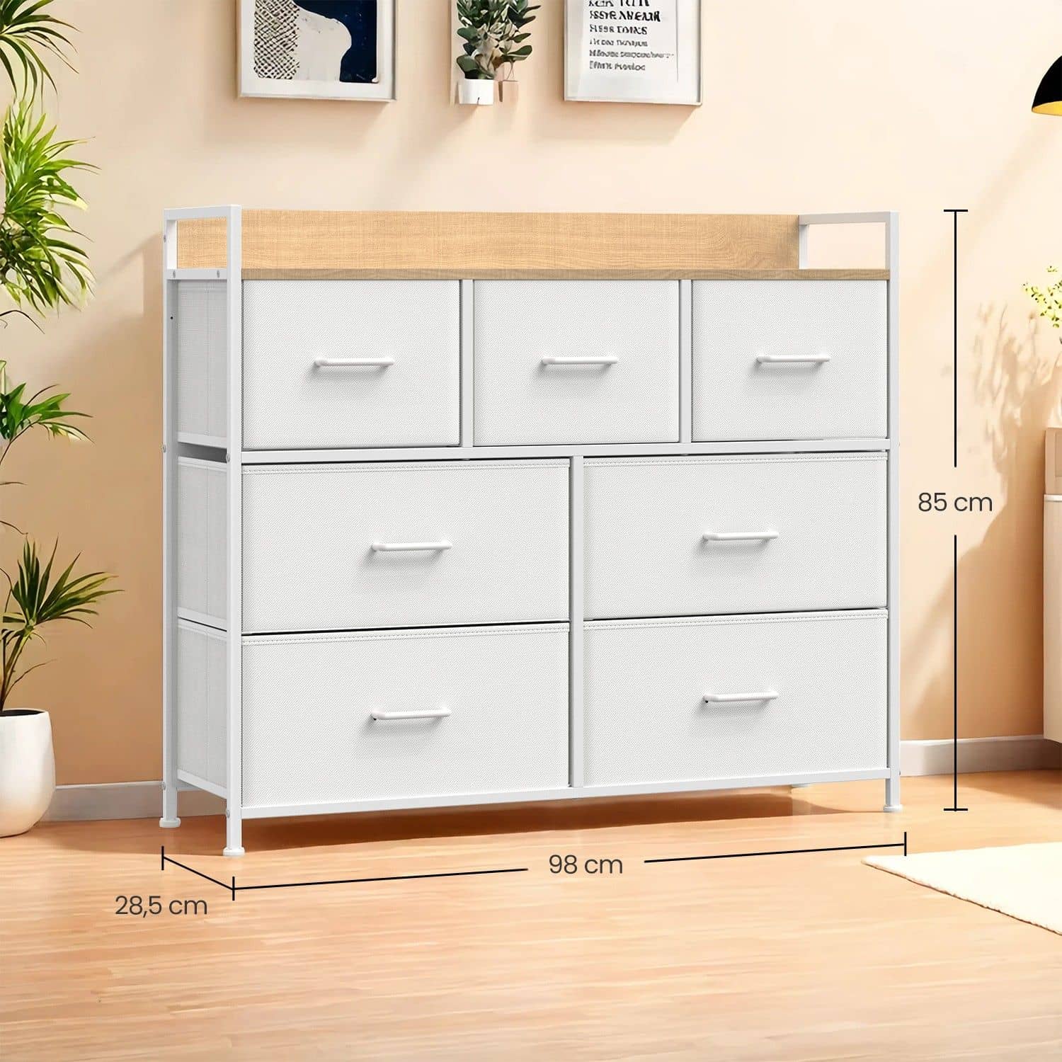 Kommode, Schrank, 7 Stoffschubladen mit Griffen Kommode, Schrank, 7 Stoffschubladen mit Griffen von SONGMICS