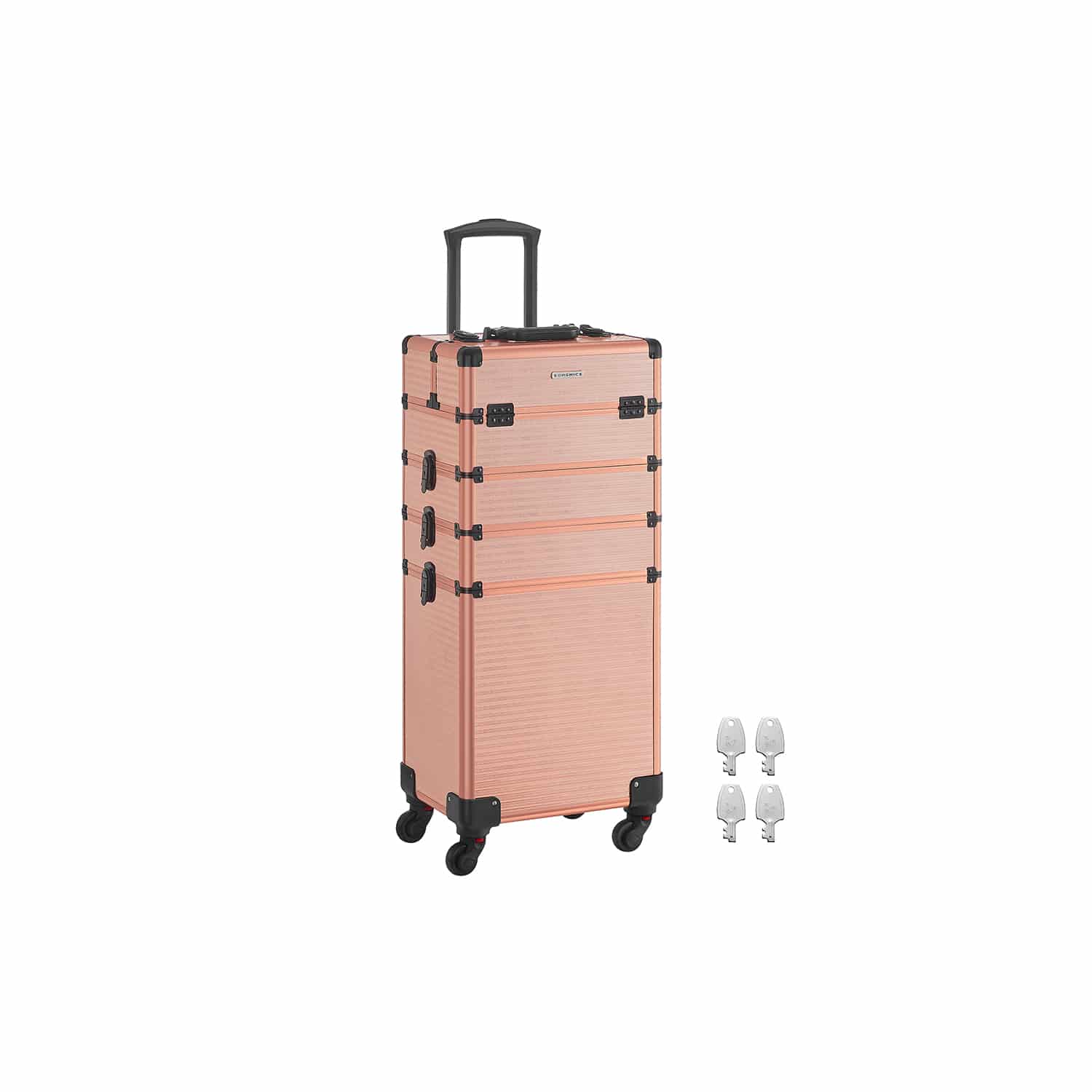 Kosmetikkoffer Trolley 4-in-1 Schminkkoffer champagnergold von SONGMICS