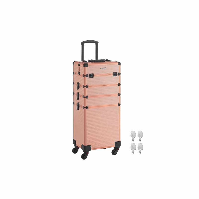 Kosmetikkoffer Trolley 4-in-1 Schminkkoffer champagnergold von SONGMICS