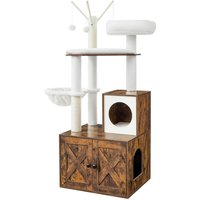 Kratzbaum mit Katzenklo-Schrank von SONGMICS