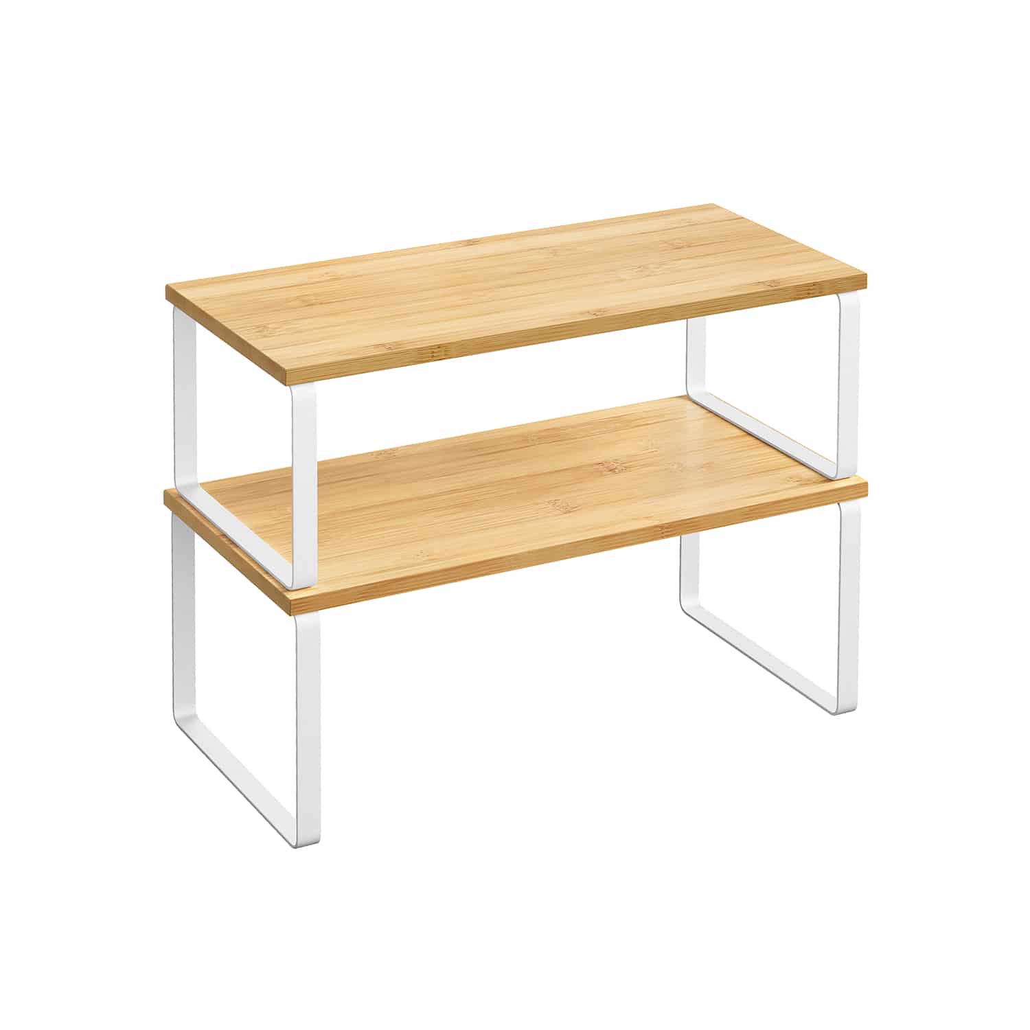 Küchen-Organizer 2er Set erweiterbar stapelbar wolkenweiß-naturbeige von SONGMICS