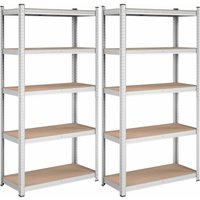 Songmics - Lagerregale, Schwerlastregale, 2er Set, Kellerregale, 180 x 90 x 40 cm, bis 875 kg belastbar, Regale, Steckregale, verstärktes von SONGMICS