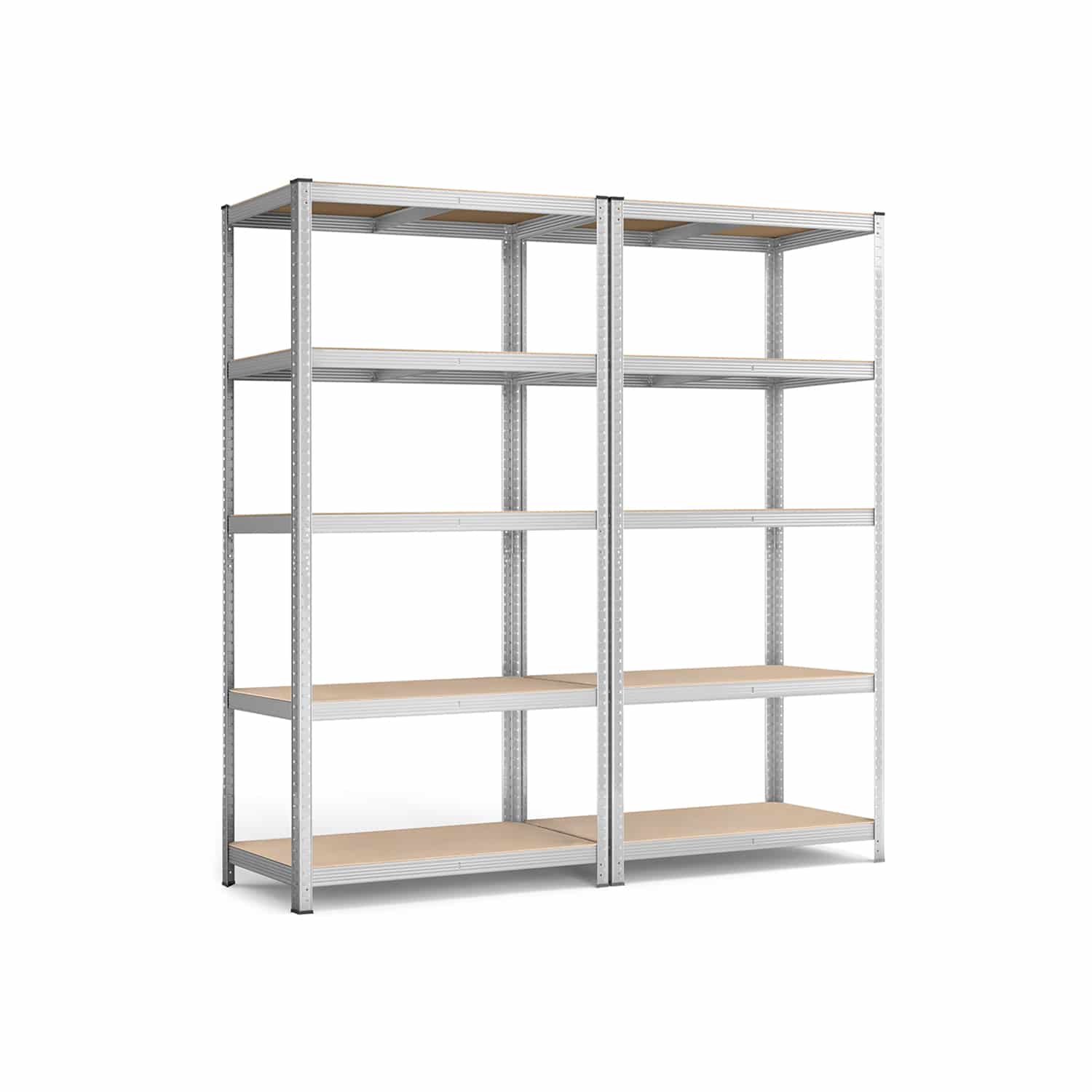 Lagerregale 2er Set, 200 x 100 x 50 cm silbern von SONGMICS