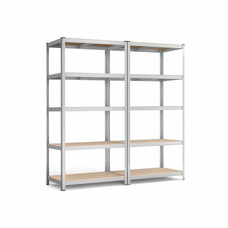 Lagerregale 2er Set, 200 x 100 x 50 cm silbern von SONGMICS
