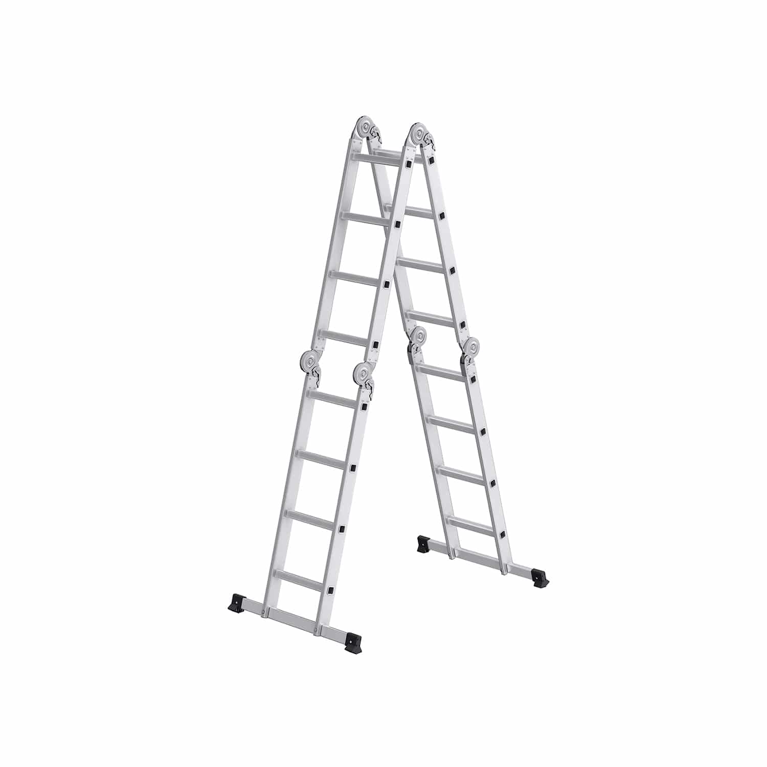 Leiter mit 16 Stufen in 6 Positionen 430 cm lang silbern von SONGMICS
