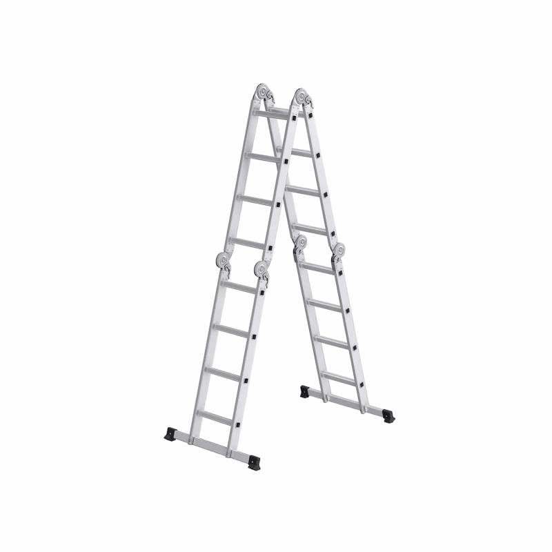 Leiter mit 16 Stufen in 6 Positionen 430 cm lang silbern von SONGMICS
