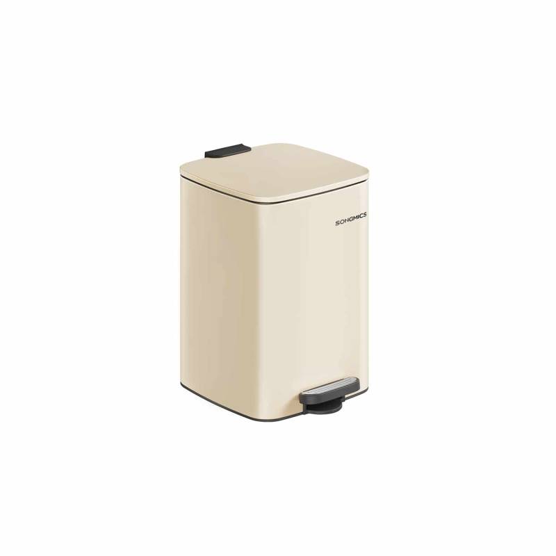 Mülleimer 20 Liter aus Stahl sandbeige von SONGMICS