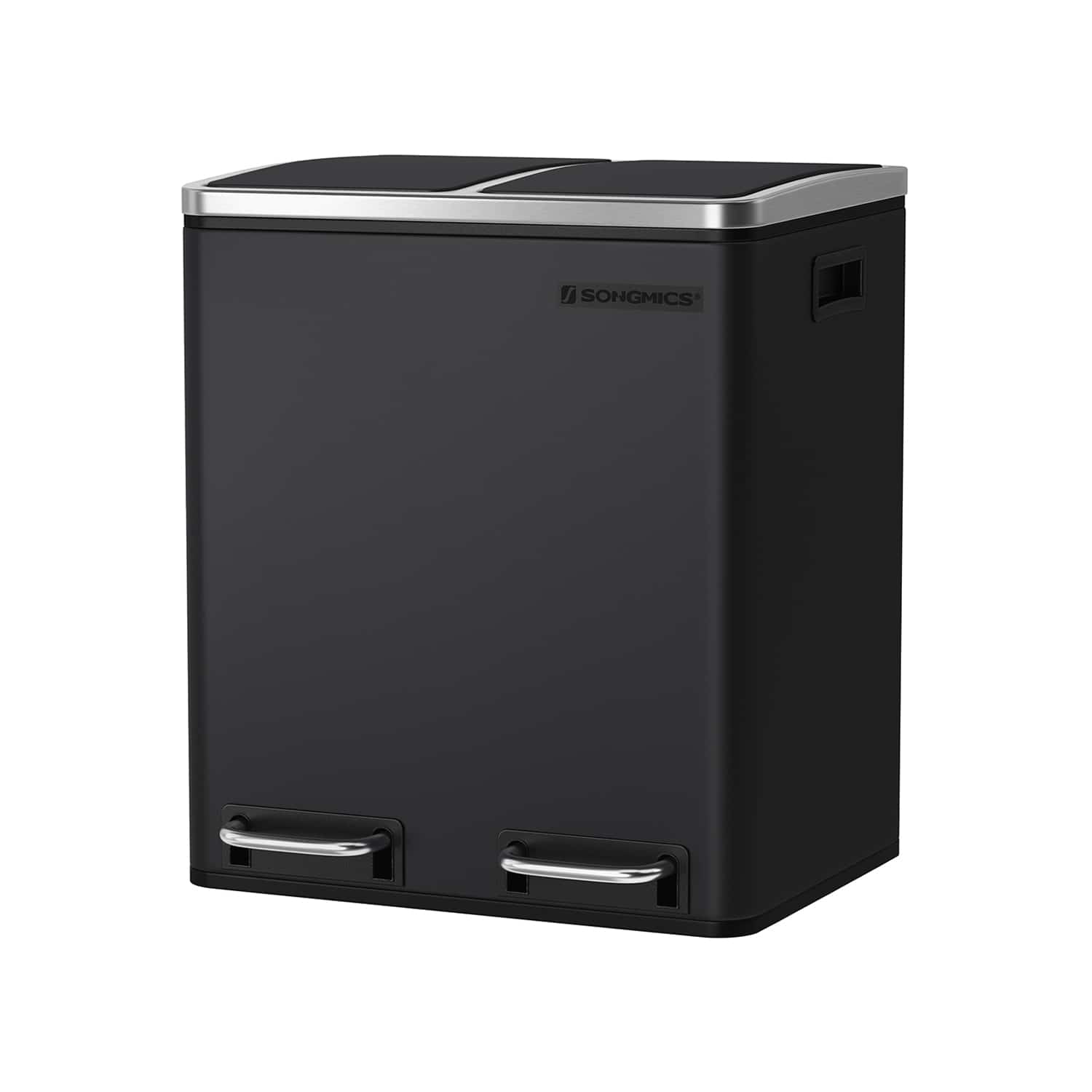 Mülleimer Küche 30 L – Schwarz, Softclose, Stahl von SONGMICS