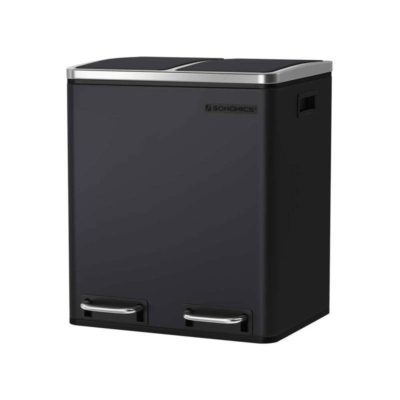 Mülleimer 30 L Schwarz von SONGMICS