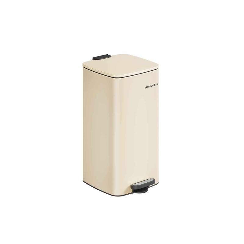 Mülleimer 30 Liter aus Stahl sandbeige von SONGMICS