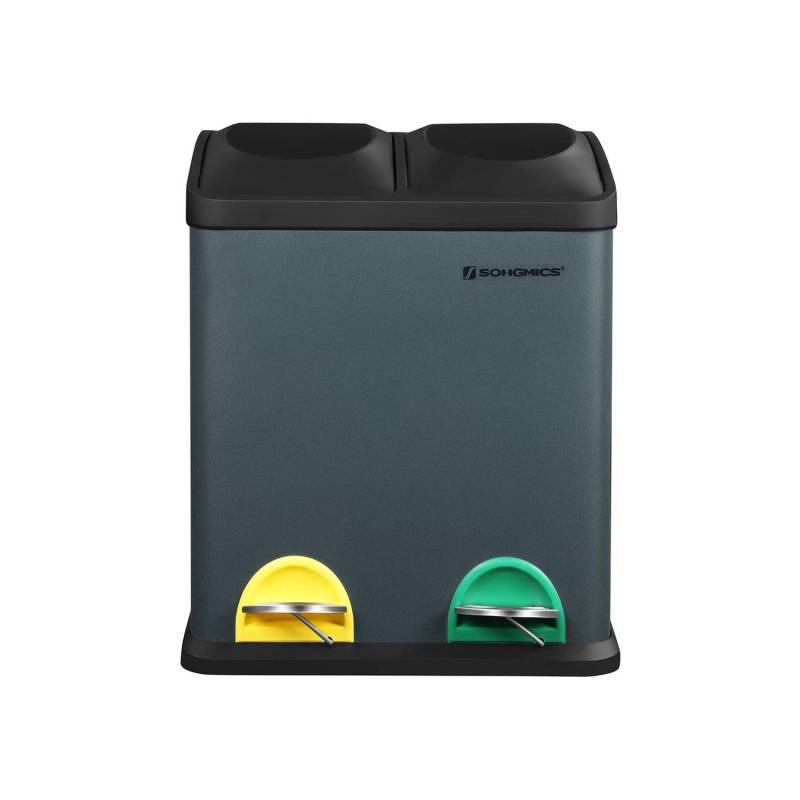 Mülleimer 30 Liter rauchgrau-schwarz von SONGMICS